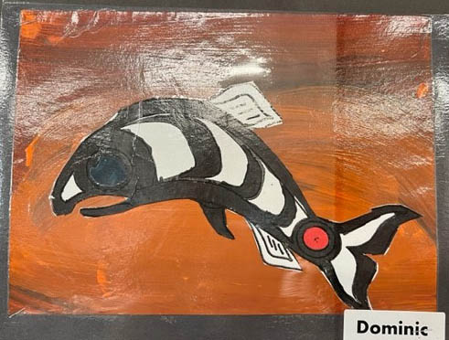 Dominic’s salmon art