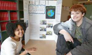 Maplewood Parent Cooperative eighth graders Maedot Yoseph, left, and M.J. Pankow