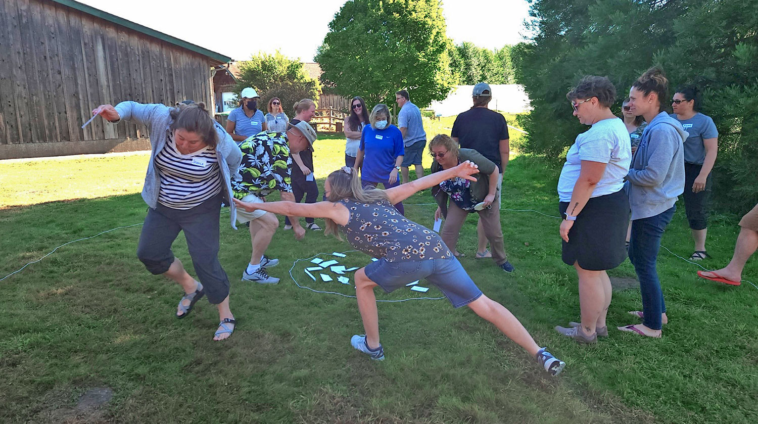 Workshop participants played a game that demonstrates the greenhouse effect and discussed how rising global temperatures contribute to sea level rise.