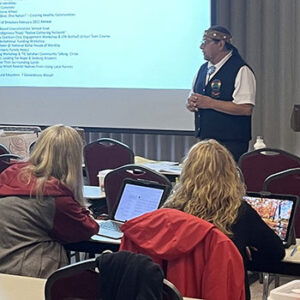 Jeffrey Thomas, Director of Timber, Fish, and Wildlife for the Puyallup Tribe of Indians, shared about current and historical Indigenous connections to local forests