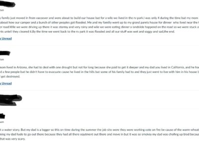 student discussion responses