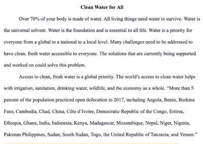 part of student essay